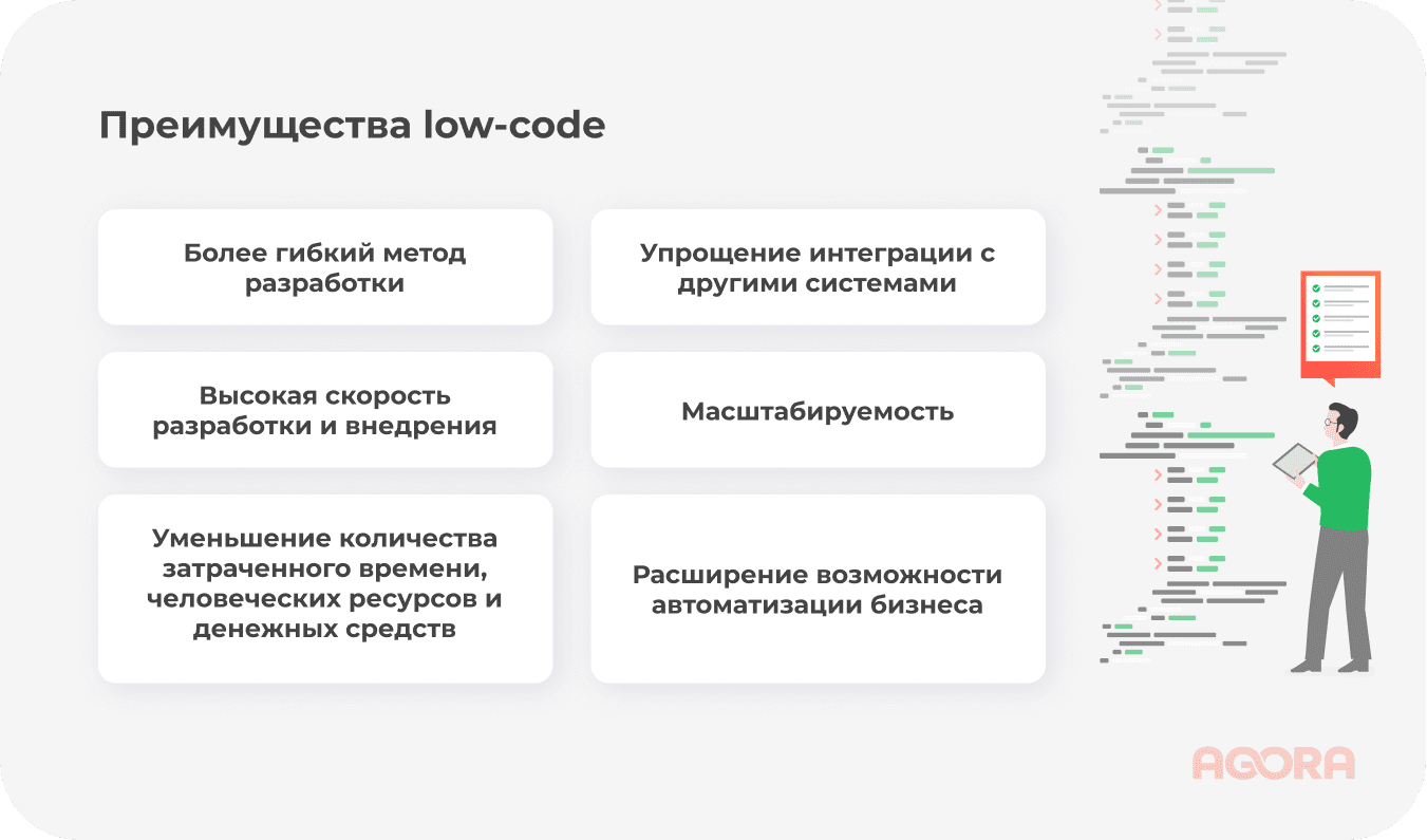 Преимущества применения low-code технологии