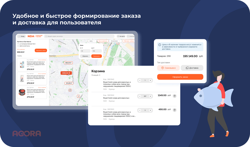 Удобное и быстрое формирование заказов